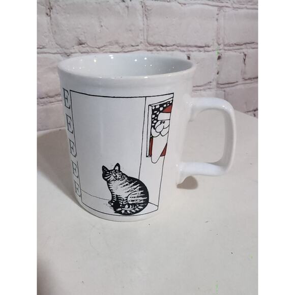 Vintage Kliban Cat Peace Coffee Mug Kiln Craft Tableware England Christmas Santa - Picture 4 of 9